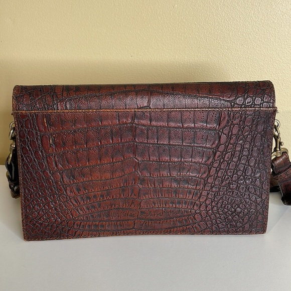Croc Embossed Leather Shoulder Bag - Picture 2 of 16